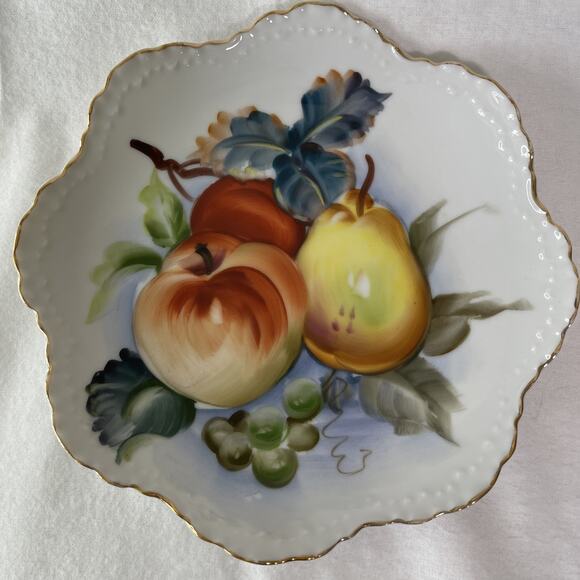 Mid Century 1960's Lefton China 5927 Fruit Pattern Decoration Hand Painted Plate - Picture 1 of 4